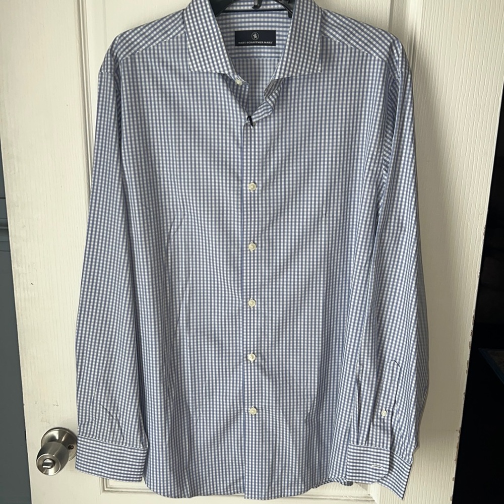 Hart Schaffner Marx Button Up Long Sleeve Men’s Dress Shirt - Large